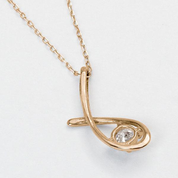 ダイヤモンド ネックレス ダイヤ ダイヤネックレス 一粒 18金 k18 18k ピンクゴールド レディース 送料無料 4月誕生石 プレゼント 自分買い puの画像