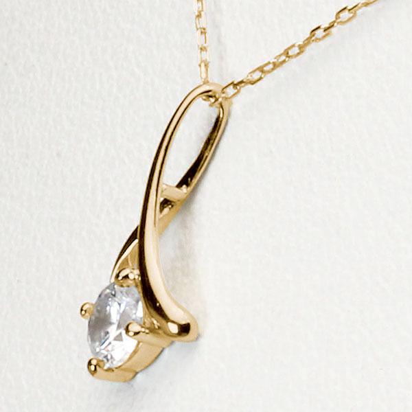 ダイヤモンド ネックレス ダイヤ ダイヤネックレス 一粒 18金 k18 18k イエローゴールド レディース 送料無料 4月誕生石 プレゼント 自分買い puの画像