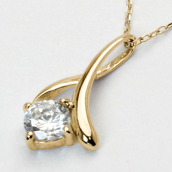 ダイヤモンド ネックレス ダイヤ ダイヤネックレス 一粒 18金 k18 18k イエローゴールド レディース 送料無料 4月誕生石 プレゼント 自分買い puの画像
