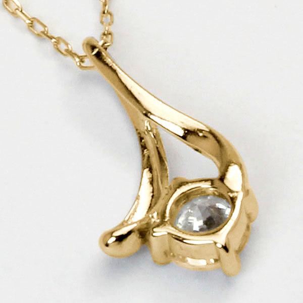 ダイヤモンド ネックレス ダイヤ ダイヤネックレス 一粒 18金 k18 18k イエローゴールド レディース 送料無料 4月誕生石 プレゼント 自分買い puの画像