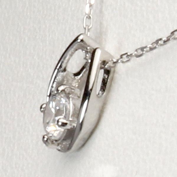 ダイヤモンド ホースシュー 馬蹄 ネックレス ネックレス k18 18k 18金 ホワイトゴールド レディース 送料無料 4月誕生石 プレゼント 自分買い puの画像