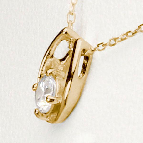 ダイヤモンド ホースシュー 馬蹄 ネックレス ネックレス k18 18k 18金 イエローゴールド レディース 送料無料 4月誕生石 プレゼント 自分買い puの画像