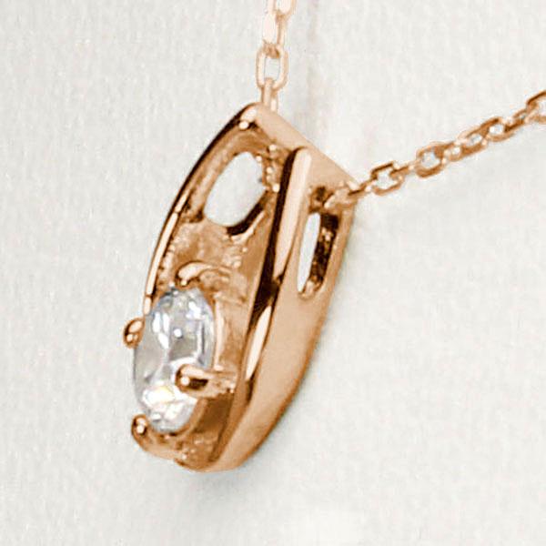 ダイヤモンド ホースシュー 馬蹄 ネックレス ホースシューネックレス k18 18k 18金 ピンクゴールド レディース 送料無料 4月誕生石 プレゼント 自分買い puの画像