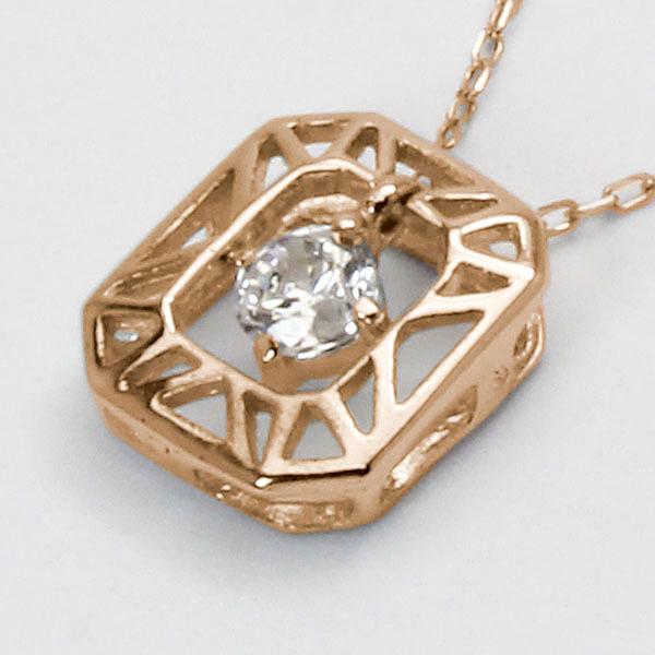 ダイヤモンドネックレス ダイヤモンド ネックレス ダイヤ ダイヤネックレス k18 18k 18金 ピンクゴールド レディース 送料無料 4月誕生石 プレゼント puの画像