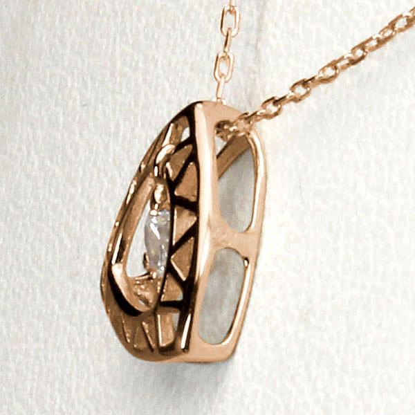 ダイヤモンドネックレス ダイヤモンド ネックレス ダイヤ ダイヤネックレス k18 18k 18金 ピンクゴールド レディース 送料無料 4月誕生石 プレゼント puの画像