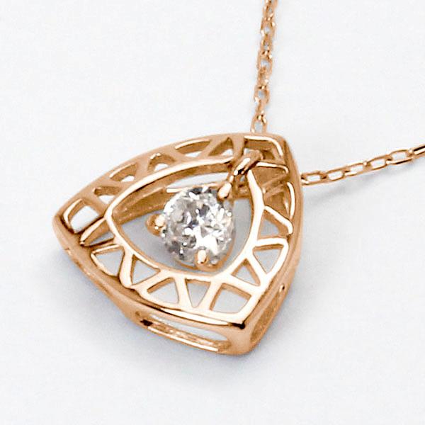 ダイヤモンドネックレス ダイヤモンド ネックレス ダイヤ ダイヤネックレス k18 18k 18金 ピンクゴールド レディース 送料無料 4月誕生石 プレゼント puの画像