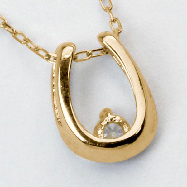 ホースシュー 馬蹄 ネックレス k18 18k 18金 イエローゴールド