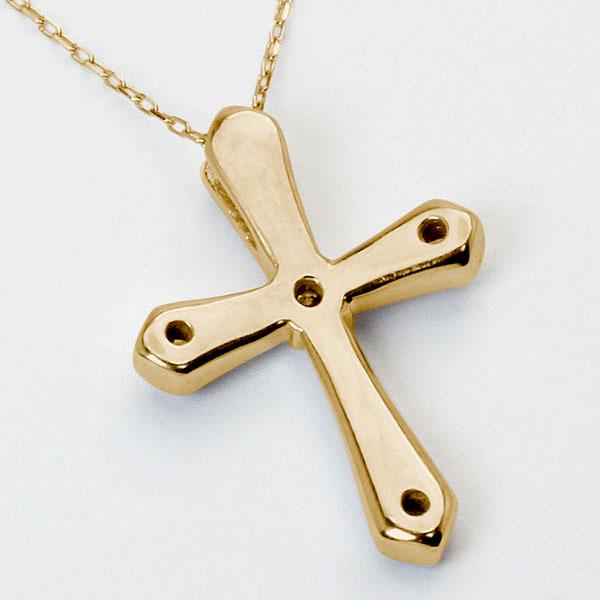クロスネックレス 十字架ネックレス ダイヤモンド ネックレス クロス 十字架 k18 18k 18金 イエローゴールド 送料無料 レディース プレゼント 自分買い puの画像