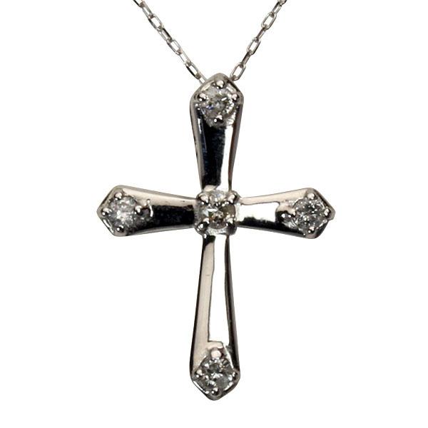 十字架　ダイヤ　10K クロスネックレス 十字架ネックレス ダイヤモンド ネックレス クロス