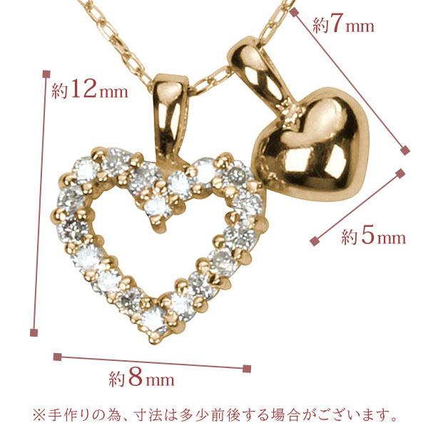 ハートネックレス ダイヤモンド ネックレス ハート k10 10k 10金 イエローゴールド レディース 送料無料 4月誕生石 プレゼント 自分買い puの画像