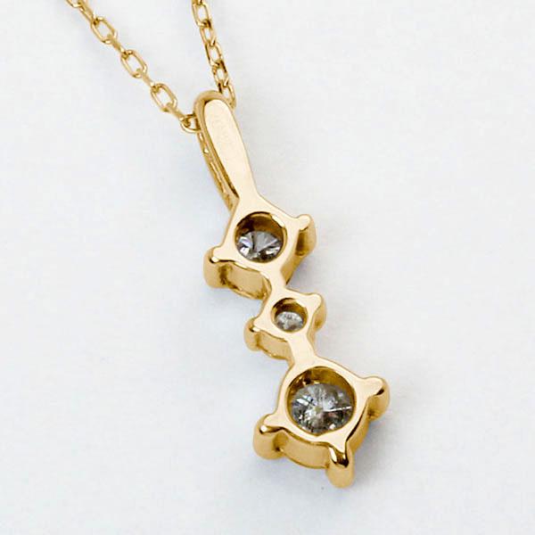 ダイヤモンド ネックレス ダイヤ ダイヤネックレス トリロジー k18 18k 18金 イエローゴールド レディース 送料無料 シンプル プレゼント 自分買い puの画像