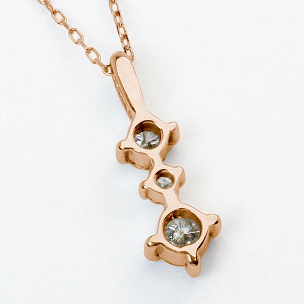 ダイヤモンド ネックレス ダイヤ ダイヤネックレス トリロジー k18 18k 18金 ピンクゴールド レディース 送料無料 シンプル プレゼント 自分買い puの画像