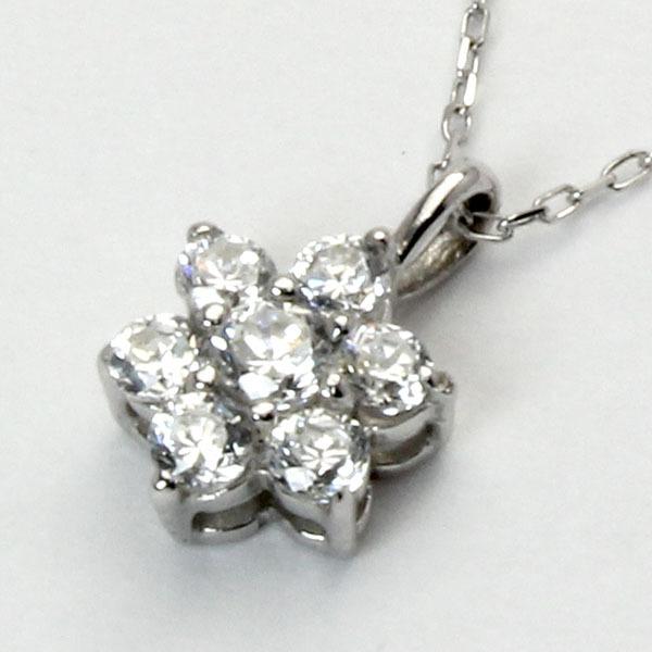 ダイヤモンドネックレス ダイヤモンド ネックレス ダイヤネックレス フラワー 花 k10 10k 10金 ホワイトゴールド 送料無料 プレゼント ギフト 自分買い puの画像