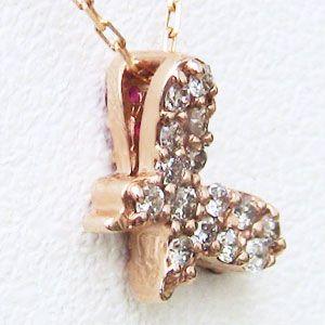 バタフライ ダイヤモンド ルビー リバーシブル ネックレス ペンダント k18 ピンクゴールド 蝶モチーフ 送料無料 プレゼント ギフト ご褒美 自分買い puの画像
