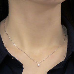 雪の結晶 ペンダント ネックレス ダイヤモンド 0.06ct ホワイト 