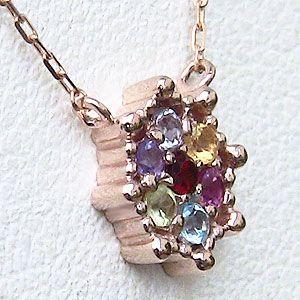 アミュレット ネックレス ペンダント ガーネット アメジスト アクアマリン ピンクトルマリン シトリンペリドット k18 ピンクゴールド プレゼント 自分買い puの画像