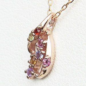 アミュレット ネックレス ロードライト ペリドット アメジスト シトリン ピンクトルマリン アイオライト k18 ピンクゴールド プレゼント ご褒美 自分買い puの画像