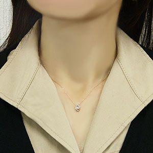 ダイヤモンド ペンダント ネックレス ピンクゴールド k18 ダイヤモンド 0.10ct ネックレス 送料無料 ジュエリー プレゼント ギフト ご褒美 自分買い puの画像
