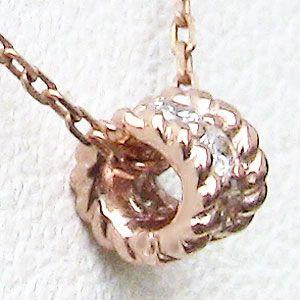 ダイヤモンド ペンダント ネックレス ピンクゴールド k18 ダイヤモンド 0.07ct リングタイプ ネックレス 送料無料 プレゼント ギフト ご褒美 自分買い puの画像
