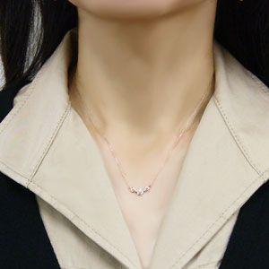 ダイヤモンド ペンダント ネックレス 薔薇モチーフ ピンクゴールド k18 ダイヤモンド 0.04ct フラワー 花 ケース 送料無料 プレゼント ギフト 自分買い puの画像