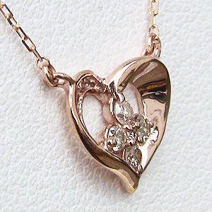 ハートモチーフ ダイヤモンド ペンダント ネックレス ピンクゴールド k18 ダイヤ 0.10ct 送料無料 ジュエリー プレゼント ギフト ご褒美 自分買い puの画像