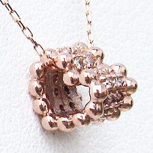 ダイヤモンド ペンダント ネックレス ハートモチーフ ピンクゴールド k18 ダイヤモンド 0.12ct 送料無料 プレゼント ギフト ご褒美 自分買い puの画像