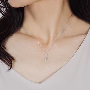イニシャルJ ペンダントネックレス ダイヤモンド 0.01ct k18 ホワイト