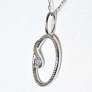 イニシャルO ペンダントネックレス ダイヤモンド 0.01ct k18 ホワイトゴールド 送料無料品質保証書付 人気 プレゼント ギフト ご褒美 自分買い puの画像