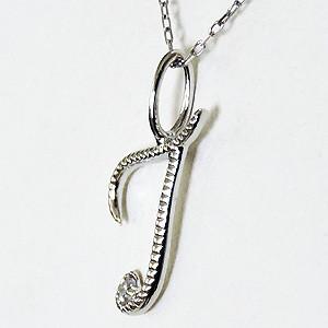 イニシャルT ペンダントネックレス ダイヤモンド 0.01ct k18 ホワイトゴールド 送料無料品質保証書付 人気 プレゼント ギフト ご褒美 自分買い puの画像