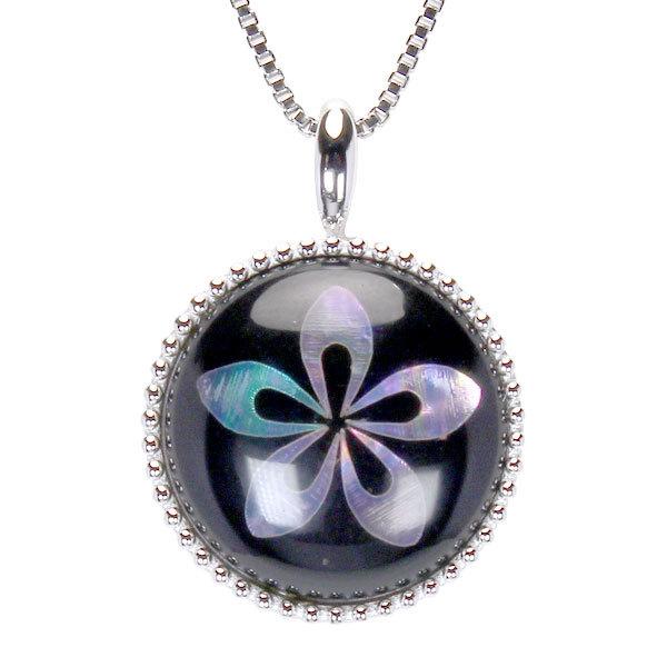 水晶 ネックレス ペンダント 925 シルバー925 シルバー 桜 銀 漆 黒 レディース 送料無料 プレゼント ギフト ご褒美 自分買い p