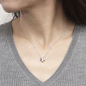 美品★K14WG ホワイトゴールド　クローバー　ネックレス 506910.jpg