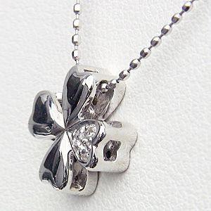 ダイヤモンド　ペンダント　ジュエリー　K18 ホワイトゴールド　クローバー 楽天市場】K18YG【0.5ct】ダイヤモンド クローバー ネックレス