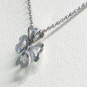四つ葉のクローバー ダイヤモンドネックレス ダイヤモンド 0.03ct k18 ホワイトゴールド 送料無料 人気 プレゼント ギフト ご褒美 自分買い puの画像