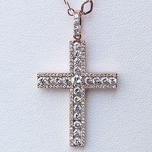 クロス ダイヤモンド ペンダント クロス ネックレス k18G ピンクゴールド 送料無料 ジュエリー 人気 プレゼント ギフト ご褒美 自分買い p