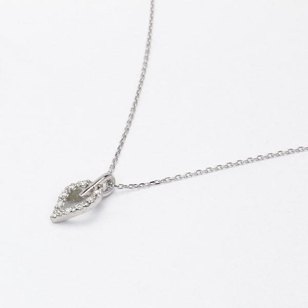 ネックレス ダイヤモンド ホワイトゴールド k18 18k 18金 リーフ プチネックレス ダイヤ ペンダント レディース 送料無料 プレゼント ギフト 自分買い puの画像