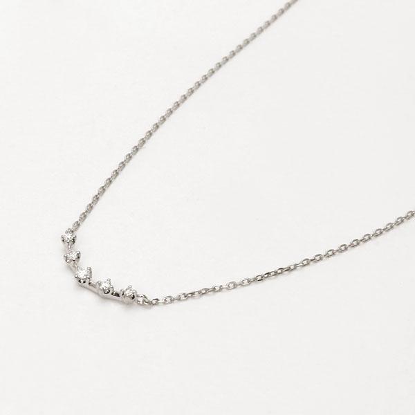 ネックレス ダイヤモンド ホワイトゴールド k18 18k 18金 プチネックレス ダイヤ ペンダント レディース 送料無料 プレゼント ギフト ご褒美 自分買い puの画像