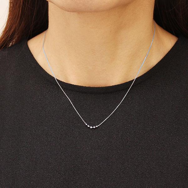 ネックレス ダイヤモンド ホワイトゴールド k10 10k 10金 プチネックレス ダイヤ ペンダント レディース 送料無料 プレゼント ギフト ご褒美 自分買いの画像