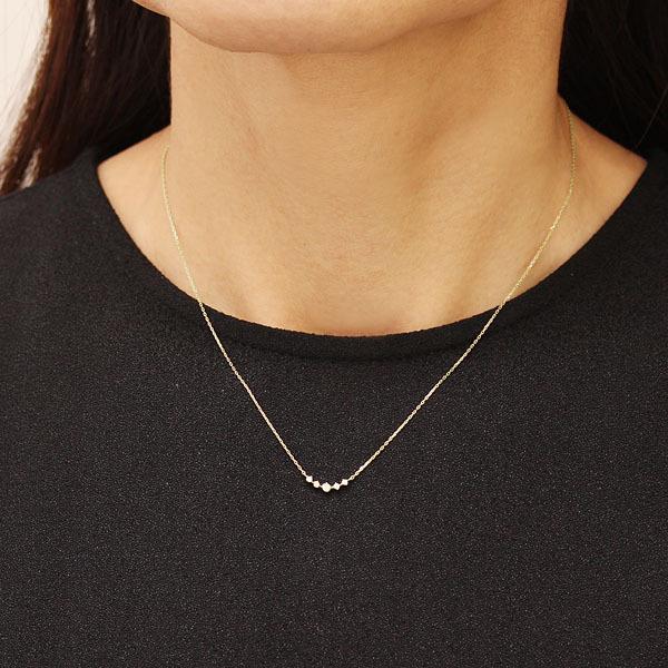 ネックレス ダイヤモンド イエローゴールド k10 10k 10金 プチ 