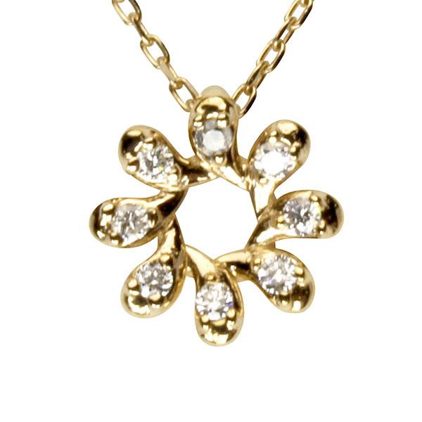 ダイヤモンド ネックレス ダイヤネックレス ダイヤ ペンダントトップ k18 18k 18金 イエローゴールド 送料無料 レディース プレゼント 自分買い puの画像