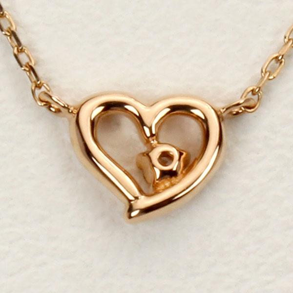 ハート ネックレス ハートネックレス ダイヤネックレス ダイヤモンド ダイヤ k18 18k 18金 ピンクゴールド 送料無料 レディース プレゼント 自分買い puの画像