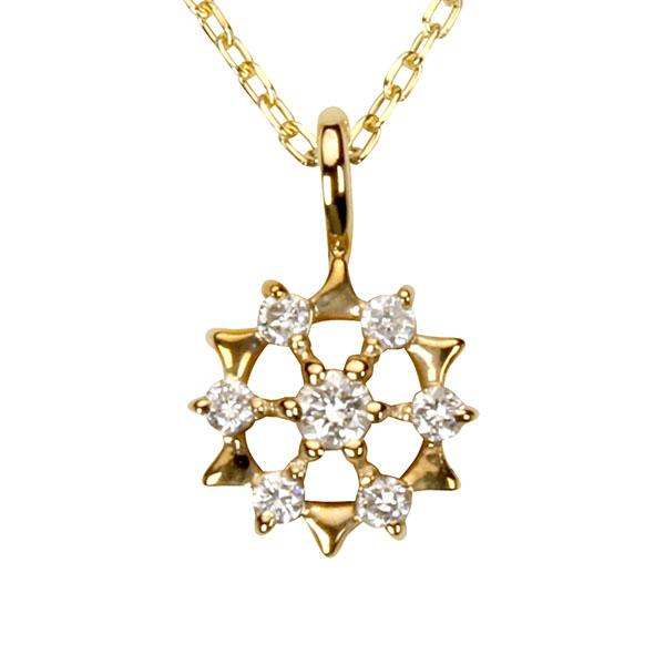 ダイヤモンド ネックレス ダイヤネックレス ダイヤ ペンダントトップ k18 18k 18金 イエローゴールド 送料無料 レディース プレゼント 自分買い puの画像