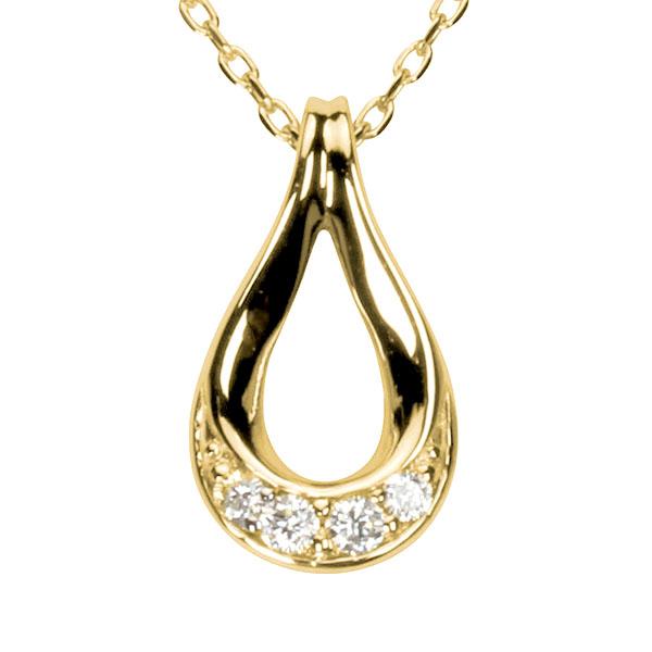ダイヤモンド ネックレス ダイヤネックレス ダイヤ ペンダントトップ k18 18k 18金 イエローゴールド 送料無料 レディース プレゼント 自分買い puの画像