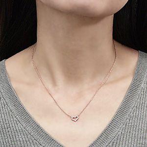 ハートネックレス ダイヤモンド ネックレス 0.10ct k18 ピンクゴールド 送料無料 ジュエリー プレゼント ギフト ご褒美 自分買い puの画像