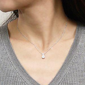 ダイヤモンド ネックレス ダイヤ0.28ct ペンダント k18 ホワイト
