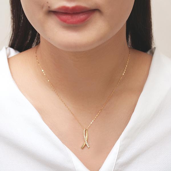 ダイヤモンド ネックレス ダイヤネックレス ダイヤ 0.16ct k18 18k 18金 イエローゴールド レディース 送料無料 カジュアル プレゼント 自分買い puの画像