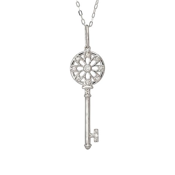 ネックレス ダイヤモンド カギ 鍵 キー キーモチーフ ダイヤ 0.08ct 