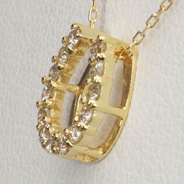 ダイヤモンド ネックレス ダイヤ ペンダント ホースシュー 馬蹄 k18 18金 18k イエローゴールド 送料無料 レディース 4月誕生石 プレゼント 自分買い puの画像