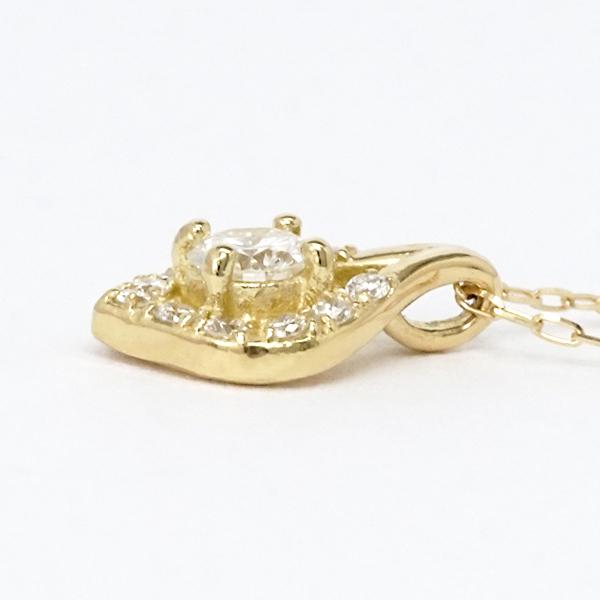 ネックレス k18 18k 18金 イエローゴールド ダイヤネックレス ダイヤ 0.15ct ティアドロップ レディース 送料無料 シンプル カジュアル プレゼント puの画像
