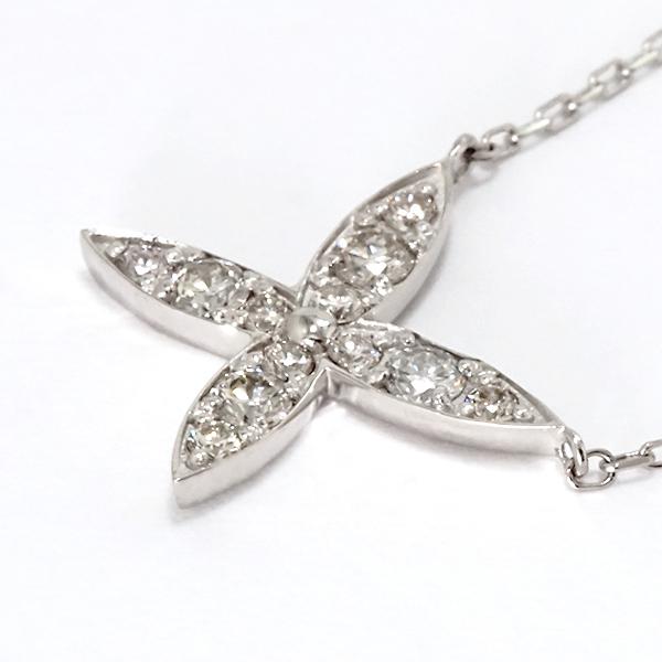 ネックレス ダイヤモンド ダイヤネックレス ダイヤ 0.22ct プラチナ pt900 t850 花 フラワー 星 スター レディース 送料無料 カジュアル プレゼント puの画像