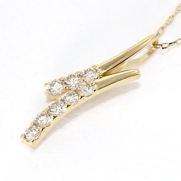ネックレス k18 18k 18金 イエローゴールド ダイヤモンド ネックレス ダイヤネックレス ダイヤ 0.20ct レディース 送料無料 カジュアル プレゼント puの画像